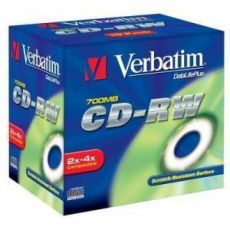 Диск CD-RW Verbatim 700Mb 2x-4x Jewel case (10шт) DL+ (43123)